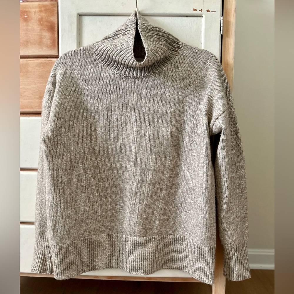 LOFT Ann Taylor Turtleneck Wool Knit Jumper 90s Off Duty Machine Washable
